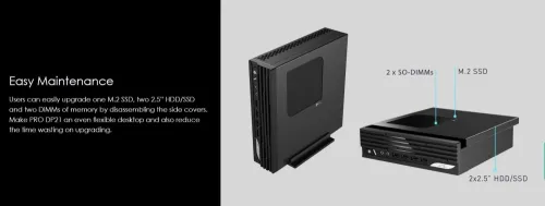 Настолен компютър, MSI PRO DP21, 11MA-093EU, i3-10105, Intel H510, Intel UHD Graphics, SO-DIMM DDR4 8GB (up to 64GB), 256GB M.2 PCIe SSD, 1x M.2 SSD, 2x 2.5", Intel AC 9462 WiFi M.2, COM port, Windows 11 Pro, 120W Adapter, 3 Year Warr., 1.27 Kg, VESA 100, 2.3 Liter, 120W - image 1