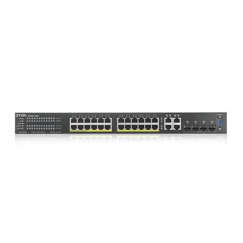 Комутатор, ZyXEL GS2220-28HP, EU region, 24-port GbE L2 PoE Switch with GbE Uplink (1 year NCC Pro pack license bundled) - image 1