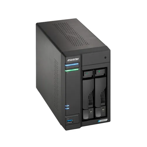 Мрежов сторидж, Asustor Lockerstor AS6702T, 2 Bay NAS, Intel Jasper Lake 4C 2.0 GHz, 4GB DDR4 SODIMM, M.2 NVMe x4 slots (Diskless), USB 3.2 Gen 2x2, Dual 2.5GbE Ports, WOW (Wake on WAN), AES-NI hardware encryption, MyArchive (support btrfs and snapshot), SSD Caching - image 1