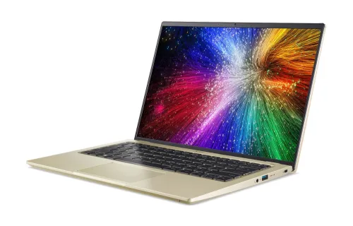 Лаптоп, Acer Swift 3, SF314-71-704M, Intel Core i7-12650H (2.30 GHz up to 4.70 GHz, 24MB), 14" 2.8K OLED (WQXGA+ 2880 x 1800), 400nit, DCI-P3 100%, 16 GB LPDDR5, 1024GB PCIe NVMe SSD, Intel UHD, WIFI 6E, BT, FHD Cam, Backlight KBD, FPR, Windows 11, Gold - image 1
