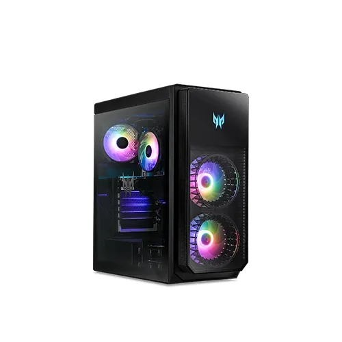 Настолен компютър, Acer Predator PO5-640, Core i7-12700 (2.10GHz up to 4.90GHz, 25MB), 2*8G DDR5 4800MHz, 1024GB PCIe SSD, M.2 slot free, GeForce RTX 3070 8GB GDDR6, 4*USB 2.0, 4*USB 3.2, 5*Audio jack, WIFI 6E, BT 5.0, 800W, Tempered Glass Side Panel, No OS - image 1