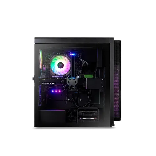 Настолен компютър, Acer Predator PO5-640, Core i7-12700 (2.10GHz up to 4.90GHz, 25MB), 2*8G DDR5 4800MHz, 1024GB PCIe SSD, M.2 slot free, GeForce RTX 3070 8GB GDDR6, 4*USB 2.0, 4*USB 3.2, 5*Audio jack, WIFI 6E, BT 5.0, 800W, Tempered Glass Side Panel, No OS - image 3