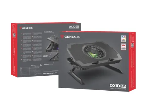 Охлаждаща система, Genesis Laptop Cooling Pad Oxid 850 15.6-17.3 5 Fans, Led Light - image 10