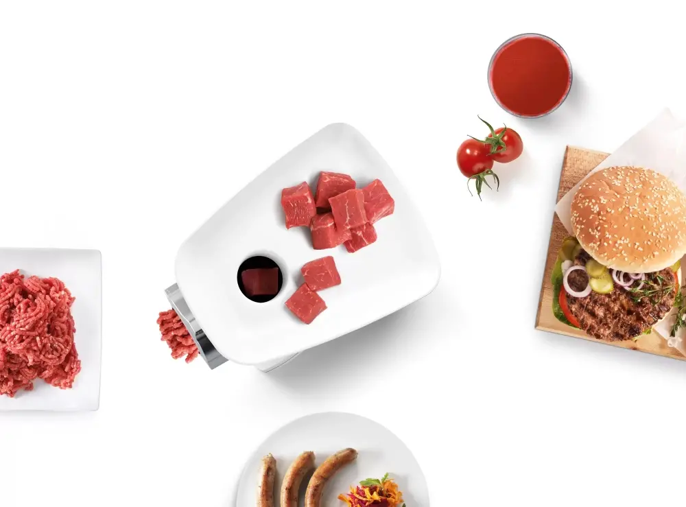 Κρεατομηχανή, Bosch MFW2515W, Κρεατομηχανή SmartPower από τη σειρά SmartPower: 1500W, 1,7 kg/min, 2 σίτες, 1 χοάνη λουκάνικων, εξάρτημα στίψης - image 2