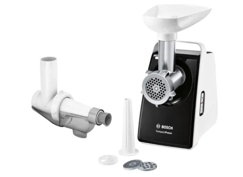 Месомелачка, Bosch MFW3X15B Meat grinder, CompactPower, 500 W, White, Black
