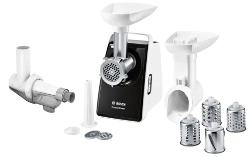 Месомелачка, Bosch MFW3X17B Meat grinder, CompactPower, 500 W, White