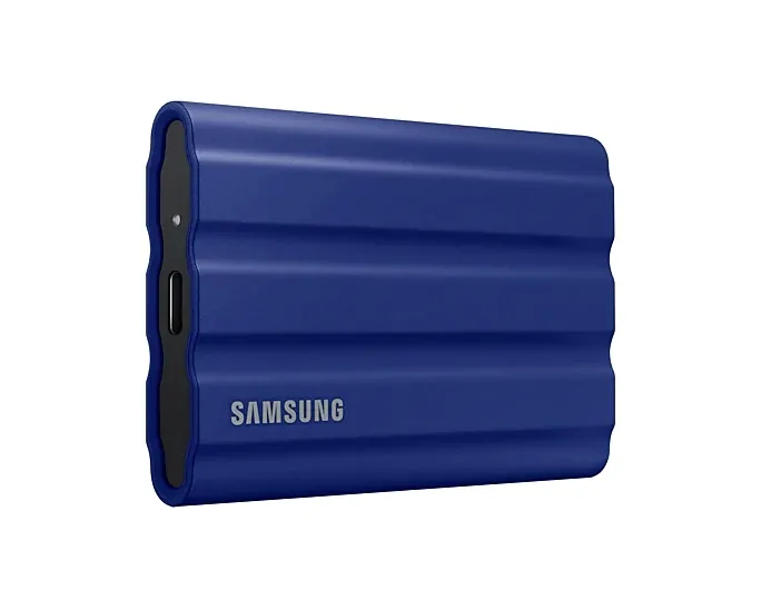 Твърд диск, Samsung Portable NVME SSD T7 Shield 2TB , USB 3.2 Gen2, Rugged, IP65, Read 1050 MB/s Write 1000 MB/s, Blue - image 1