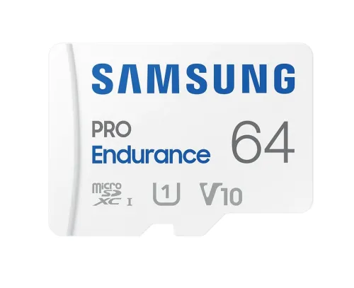 Памет, Samsung 64 GB micro SD PRO Endurance, Adapter, Class10, Waterproof, Magnet-proof, Temperature-proof, X-ray-proof, Read 100 MB/s - Write 30 MB/s