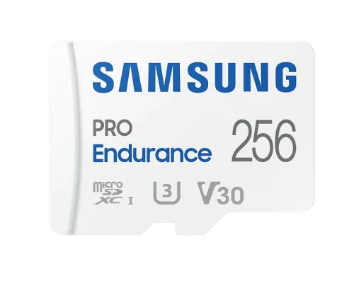 Памет, Samsung 256 GB micro SD PRO Endurance, Adapter, Class10, Waterproof, Magnet-proof, Temperature-proof, X-ray-proof, Read 100 MB/s - Write 40 MB/s