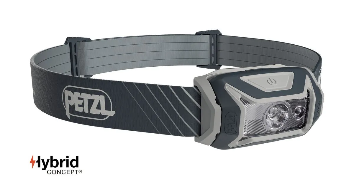 Челник PETZL TIKKA® CORE 2022, 450 Лумена, Сив