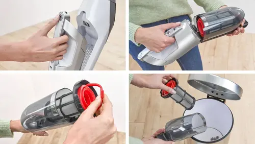 Ηλεκτρική σκούπα, Bosch BBH3ALL28, Επαναφορτιζόμενη ηλεκτρική σκούπα χειρός 2 σε 1 Flexxo Gen2 28Vmax, Serie 4, ενσωματωμένα εξαρτήματα, Λευκό - 8