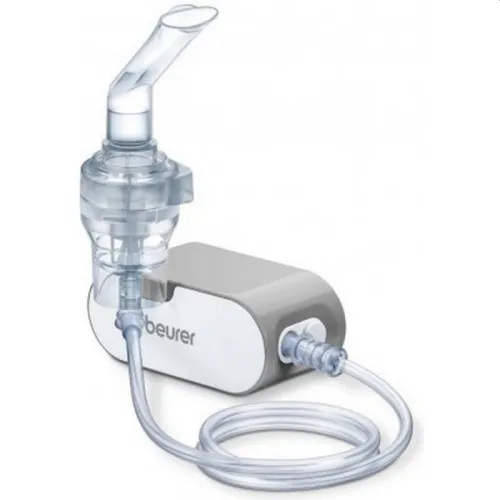 Инхалатор, Beurer IH 58 Nebuliser, Compressed air technology, Performance-approx. 0.25 ml/min, Operating pressure/freq.-0.25-0.5 bar, Particle size (MMAD)-4,12 µm, Accessories: atomizer, mouth & nose piece, adult & child mask, compressed air tube, mains adapter wit