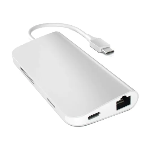 Докинг станция, Satechi Aluminium Type-C Multi-Port Adapter, HDMI 4K,3x USB 3.0, MicroSD, Ethernet, ST-TCMAS (Silver) - image 1