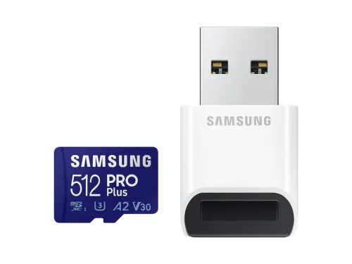 Памет, Samsung 512GB Micro SD PRO Plus + Reader, Class10, Read 160MB/s - Write 120MB/s