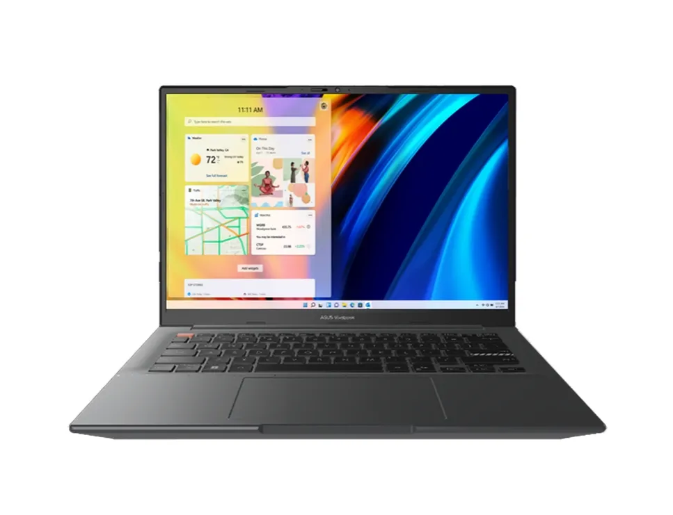 Лаптоп, Asus Pro OLED M3402QA-OLED-KM731W,AMD Ryzen 7 5800H (3.2GHz up to 4.4GHz, 16MB), 14" 2.8K (2880 x 1800) OLED 16:10 aspect ratio, GL 600 NITS(HDR) , DDR4 16GB( 8 ON BD.),1TB PCIEG3 SSD, Windows 11 , Num Pad, Indie Black