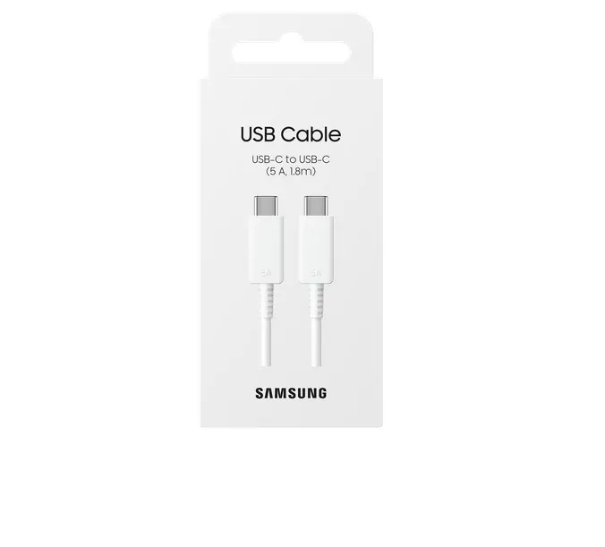 Кабел, Samsung Cable USB-C to USB-C 1.8m (5A) White - image 2