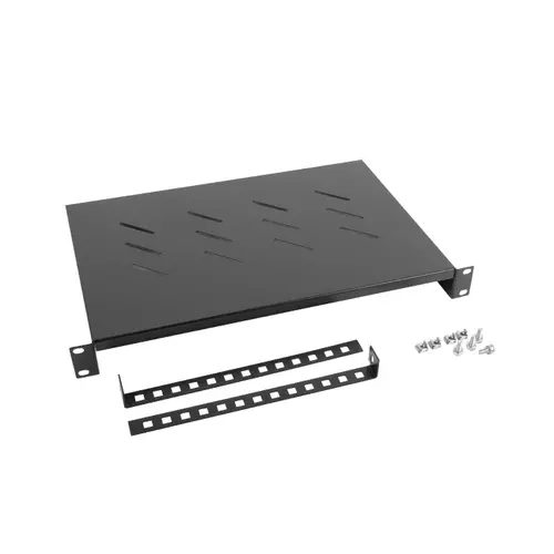 Аксесоар, Lanberg 19" fixed shelf 1U / 483x300mm, max load capacity up to 25kg, black