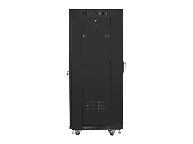 Комуникационен шкаф, Lanberg rack cabinet 19" free-standing 27U / 600x600 self-assembly flat pack with glass door LCD, black - image 3