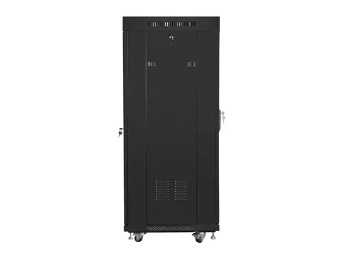 Dulap de comunicații, Lanberg rack 19" independent 27U / 600x600 autoasamblabil flat pack cu ușă de sticlă LCD, negru - 4
