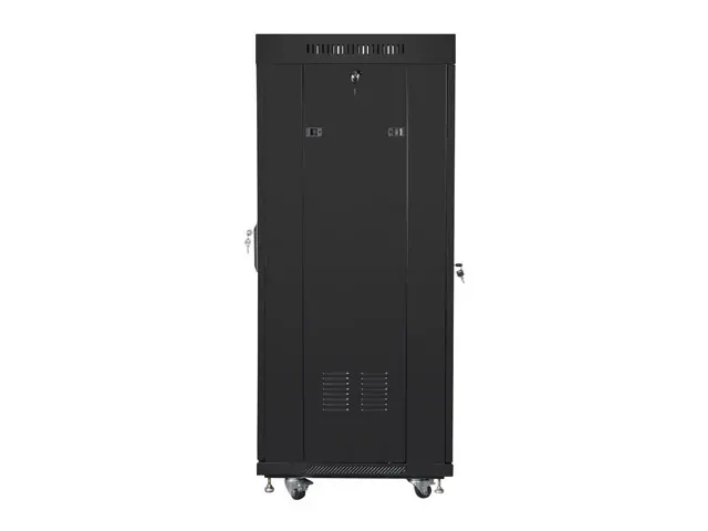 Комуникационен шкаф, Lanberg rack cabinet 19" free-standing 27U / 600x600 self-assembly flat pack with glass door LCD, black - image 4
