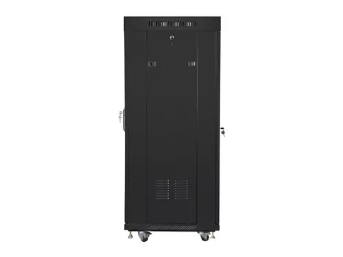 Dulap de comunicații, Lanberg rack 19" independent 27U / 600x600 autoasamblabil flat pack cu ușă de sticlă LCD, negru - 5