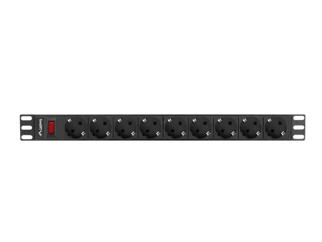 Филтър, Lanberg power distribution unit (PDU) 19" 1U 16A 9xSchuko outlets,black - image 1