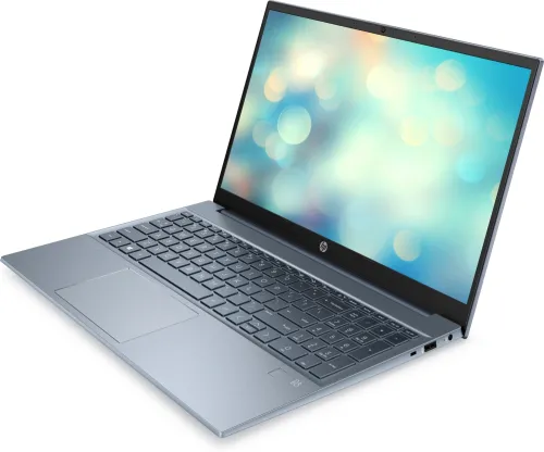 Лаптоп, HP Pavilion 15-eh2008nu Fog Blue, Ryzen 5-5625U (2.3Ghz, up to 4.3Ghz/16MB/6C), 15.6" FHD IPS AG, 16GB 3200MHz 2DIMM, 512GB PCIe SSD, WiFi a/c 2x2 + BT 5, FPR, no SD Reader, Backlit Kbd, 3C Batt, Free DOS - image 1