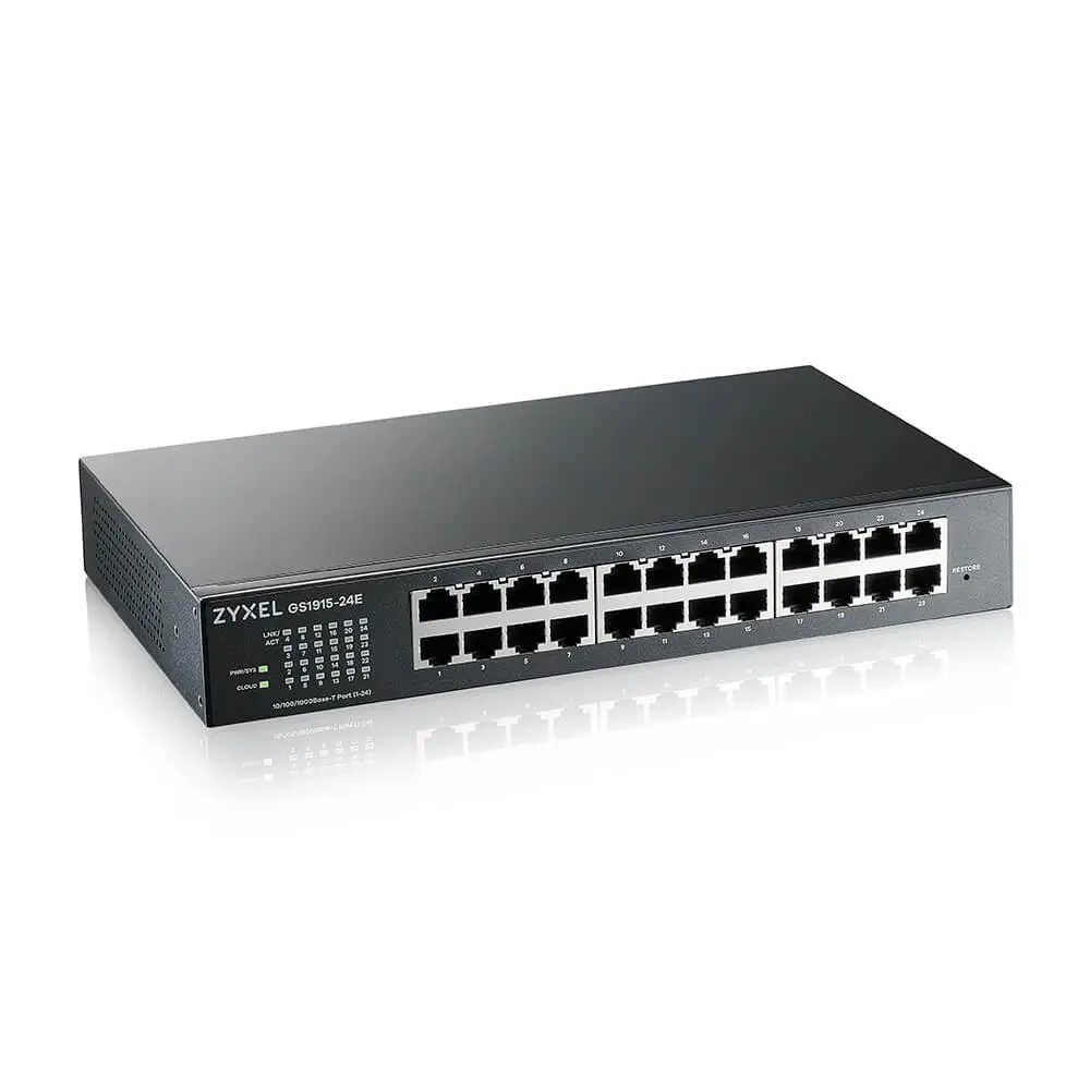 Комутатор, ZyXEL GS1915-24E, 24-port GbE Smart hybrid mode Switch, standalone or NebulaFlex Cloud, rackmount, fanless - image 1
