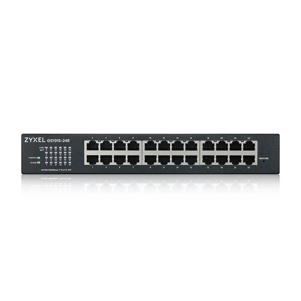 Комутатор, ZyXEL GS1915-24E, 24-port GbE Smart hybrid mode Switch, standalone or NebulaFlex Cloud, rackmount, fanless - image 2