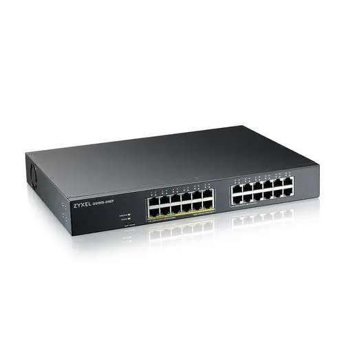 Комутатор, ZyXEL GS1915-24EP, 24-port GbE, 12 port PoE, 130 Watt 802.3at, rackmount, fanless, Smart hybrid mode Switch, standalone or NebulaFlex Cloud - image 3