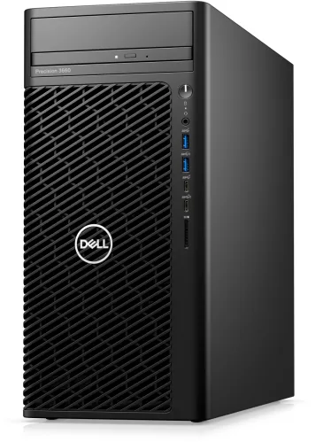 Работна станция, Dell Precision 3660 Tower, Intel Core i7-12700K (12 Core, 25M Cache, 3.6 to 5.0GHz), 32GB (2X16GB) 4400MHz UDIMM DDR5, 1TB SSD PCIe M.2, Integrated video, DVD RW, Keyboard&Mouse, 500 W, Windows 11 Pro, 3Yr ProSpt