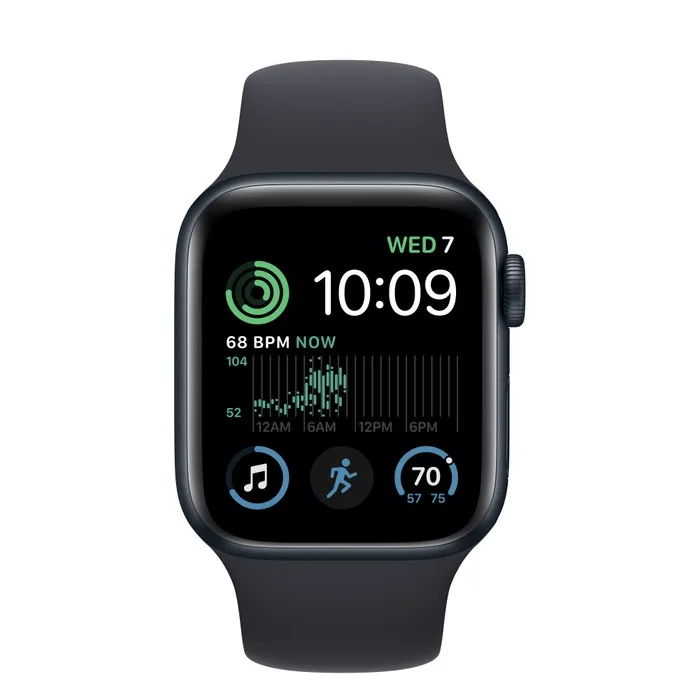 Часовник, Apple Watch SE2 GPS 40mm Midnight Aluminium Case with Midnight Sport Band - Regular - image 1