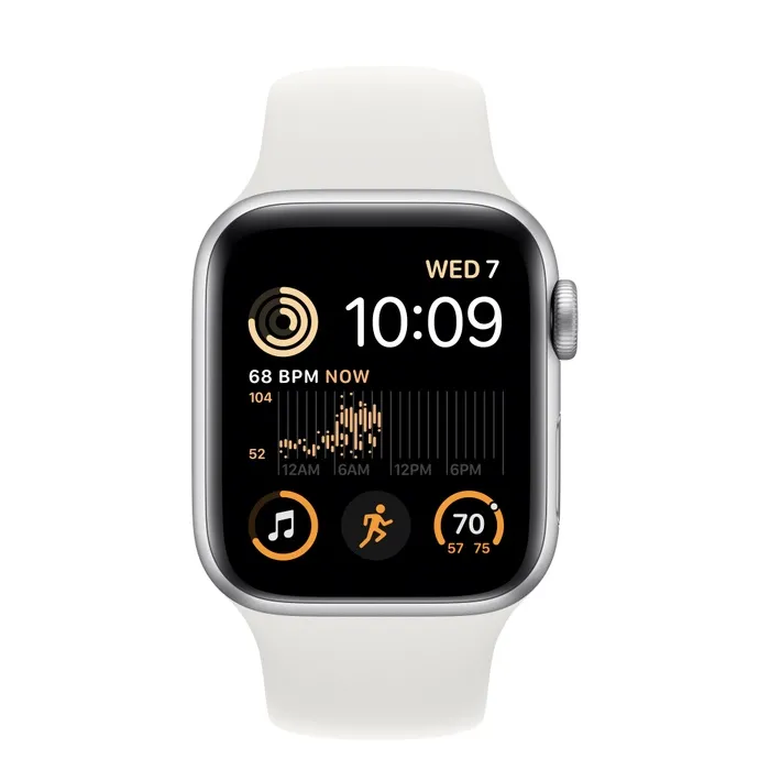 Часовник, Apple Watch SE2 GPS 40mm Silver Aluminium Case with White Sport Band - Regular - image 1