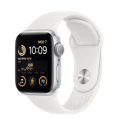 Часовник, Apple Watch SE2 GPS 40mm Silver Aluminium Case with White Sport Band - Regular