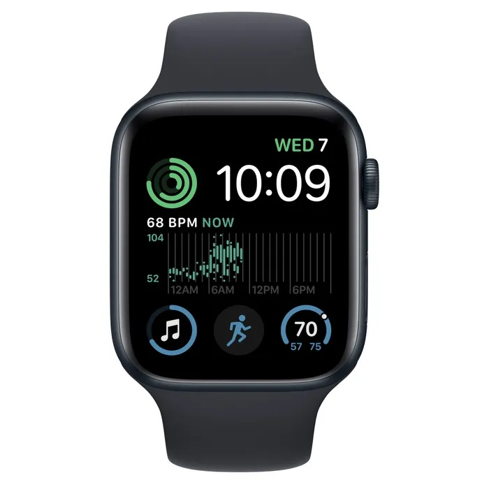 Часовник, Apple Watch SE2 GPS 44mm Midnight Aluminium Case with Midnight Sport Band - Regular - image 1