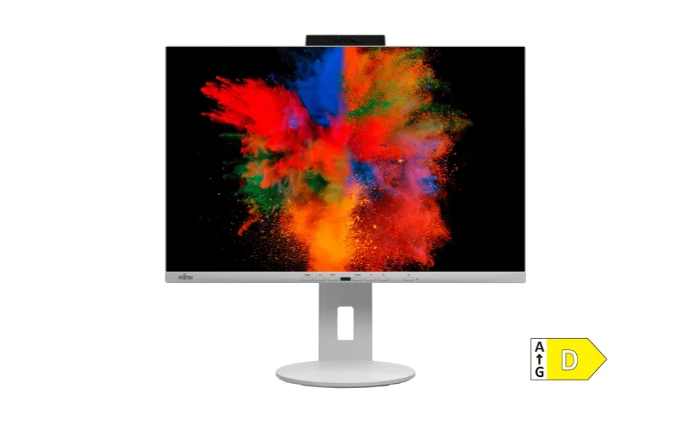 Монитор, Fujitsu DISPLAY P2410 WE CAM, LED, PL, IPS, 5ms, 1000:1, 300 cd/m2, 1920x1200 16:10, 1xDPOut(Daisy Chain), 1xDP1.2,1xHDMI1.4,4xUSB, 1xUSB-C 95W, 1xGB LAN, 6-in-1 St, WebCam 2.0MP, Sp.2x2W, H.adj.150mm,Rot.90°,Tilt -5°/+35°, Sw.angle 345°, Marble grey