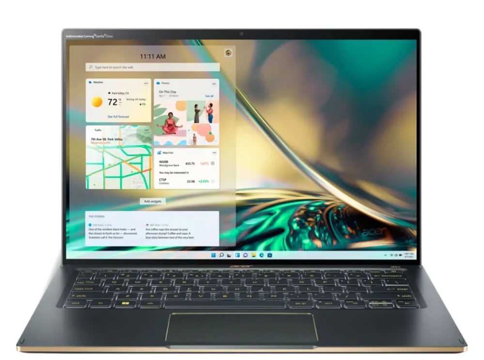 Лаптоп, Acer Swift 5, SF514-56T-70F5, Core i7-1260P (up to 4.7GHz, 18MB), 14" 2.5K (2560 x 1440) IPS touch, 16GB LPDDR5, 1024GB PCIe SSD, Intel UMA, WIFI 6E BT 5.0 INTEL Killer CNVi, Backlit KB, FPR, Win 11 Home, Steam Blue