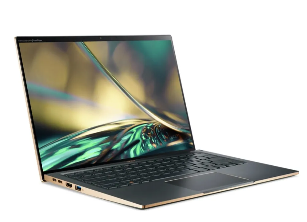 Лаптоп, Acer Swift 5, SF514-56T-70F5, Core i7-1260P (up to 4.7GHz, 18MB), 14" 2.5K (2560 x 1440) IPS touch, 16GB LPDDR5, 1024GB PCIe SSD, Intel UMA, WIFI 6E BT 5.0 INTEL Killer CNVi, Backlit KB, FPR, Win 11 Home, Steam Blue+Acer 7in1 Type C dongle - image 1