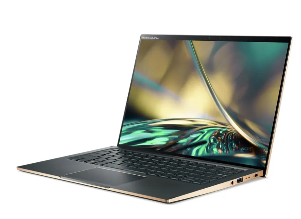 Лаптоп, Acer Swift 5, SF514-56T-70F5, Core i7-1260P (up to 4.7GHz, 18MB), 14" 2.5K (2560 x 1440) IPS touch, 16GB LPDDR5, 1024GB PCIe SSD, Intel UMA, WIFI 6E BT 5.0 INTEL Killer CNVi, Backlit KB, FPR, Win 11 Home, Steam Blue+Acer 7in1 Type C dongle - image 2
