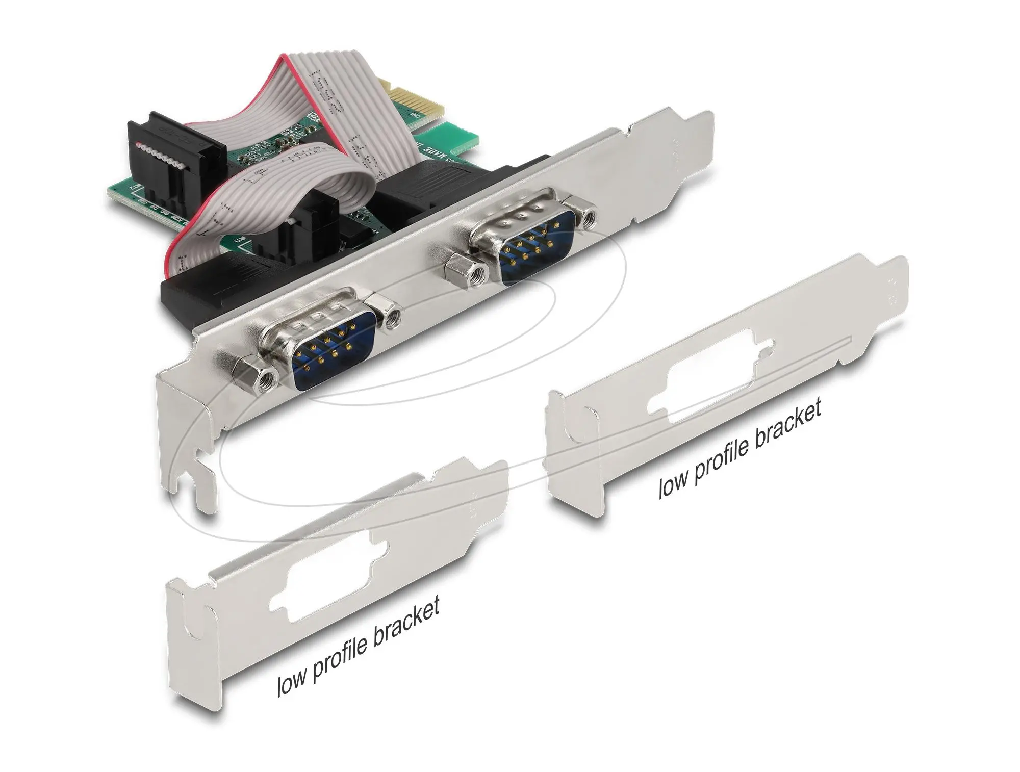 Delock PCI Express х 1 карта към 2 x сериен порт RS-232 мъжки, Low Profile