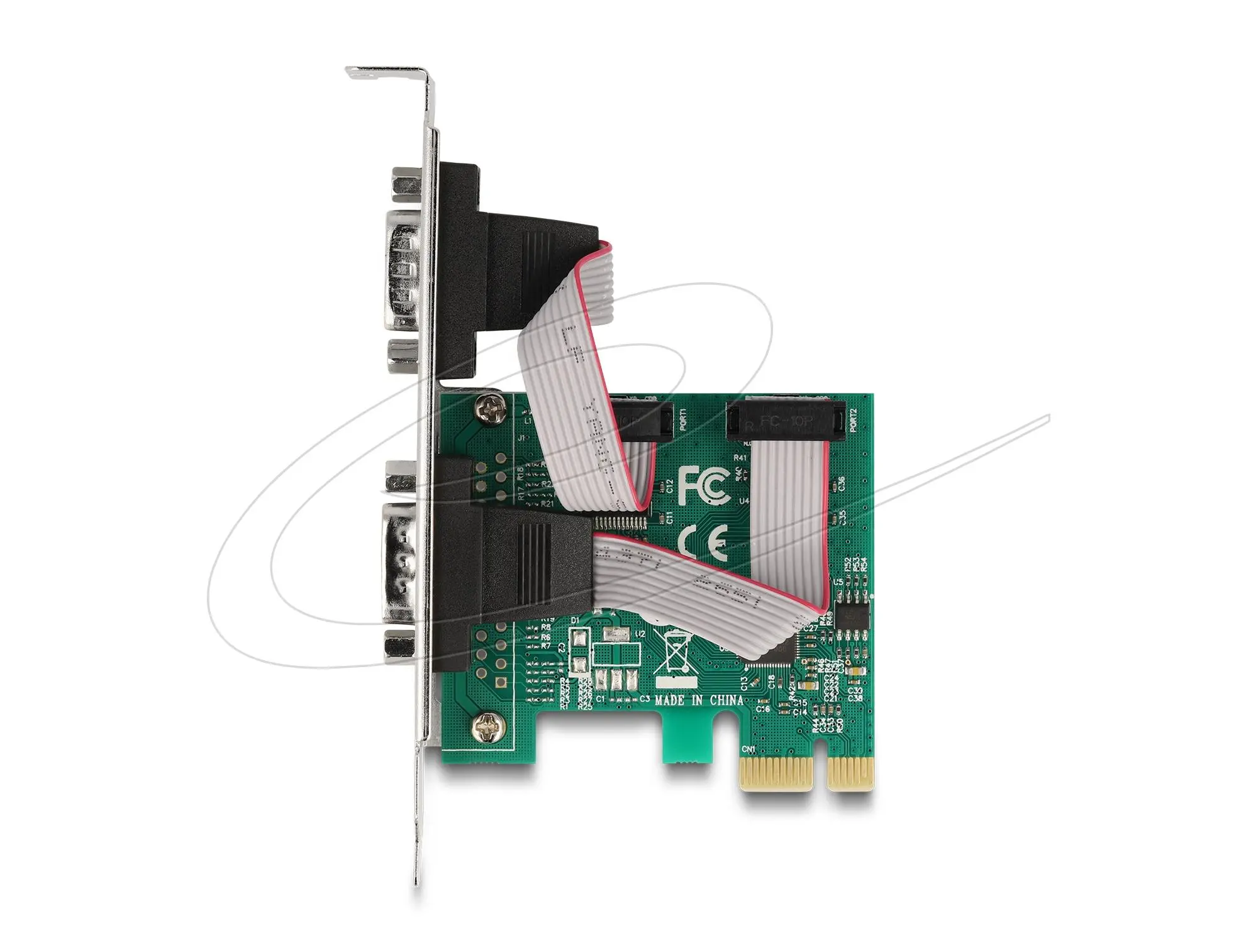Delock PCI Express х 1 карта към 2 x сериен порт RS-232 мъжки, Low Profile - image 3