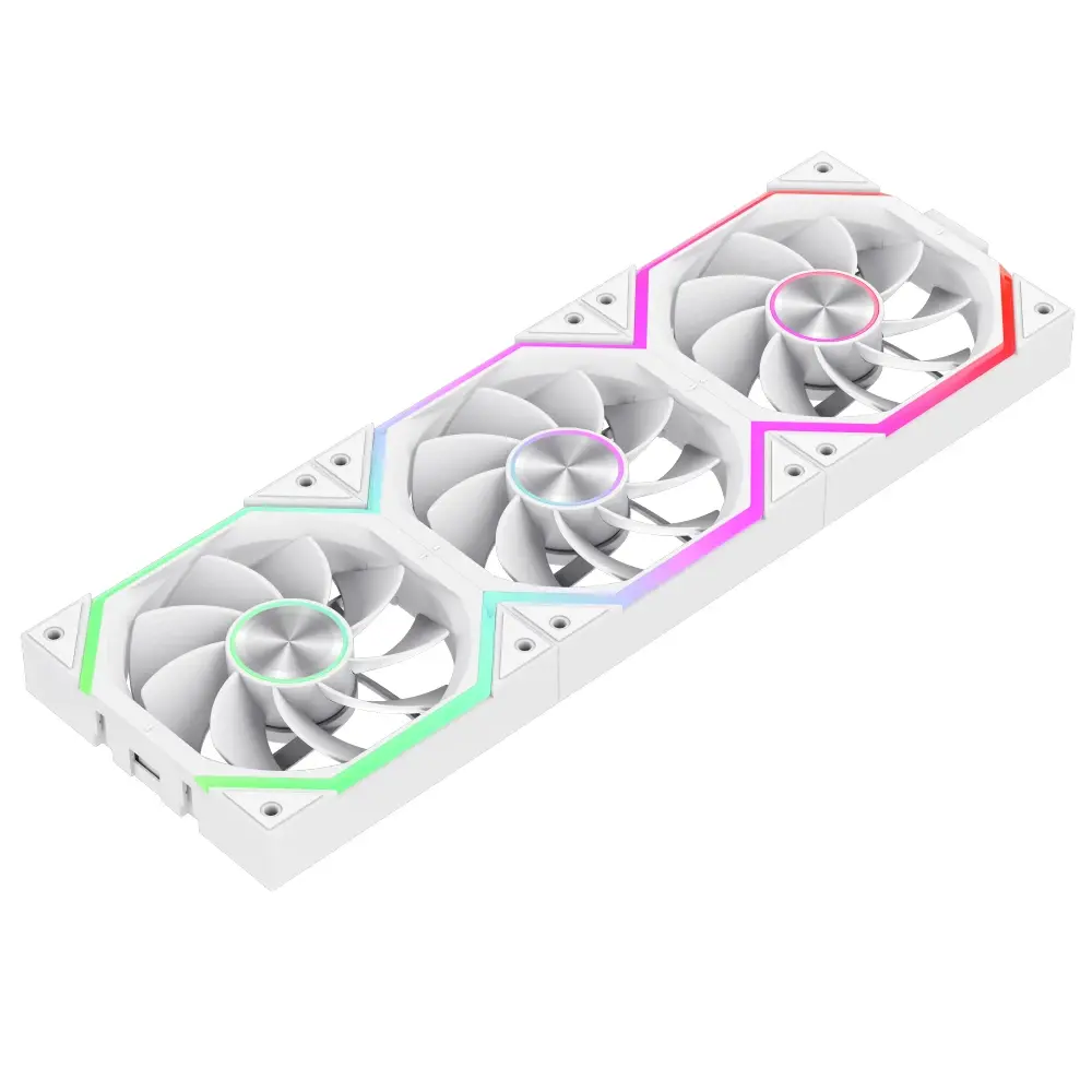 Gamemax Комплект вентилатори Fan Pack 3-in-1 3x120mm - FN12A-N2 WL-RW - Reverse, Daisy-Chain, A-RGB, White - image 1