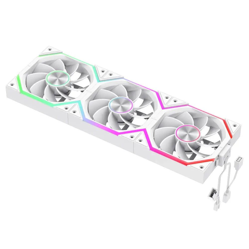 Gamemax Комплект вентилатори Fan Pack 3-in-1 3x120mm - FN12A-N2 WL-RW - Reverse, Daisy-Chain, A-RGB, White - image 2