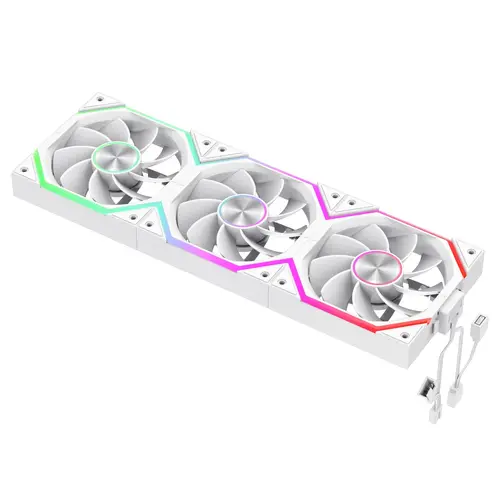 Gamemax Комплект вентилатори Fan Pack 3-in-1 3x120mm - FN12A-N2 WL-RW - Reverse, Daisy-Chain, A-RGB, White - 3
