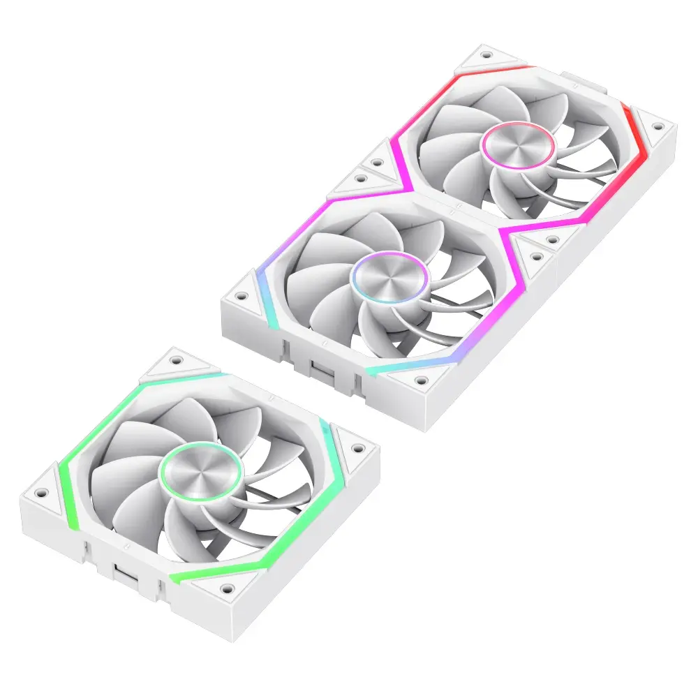 Gamemax Комплект вентилатори Fan Pack 3-in-1 3x120mm - FN12A-N2 WL-RW - Reverse, Daisy-Chain, A-RGB, White - image 3