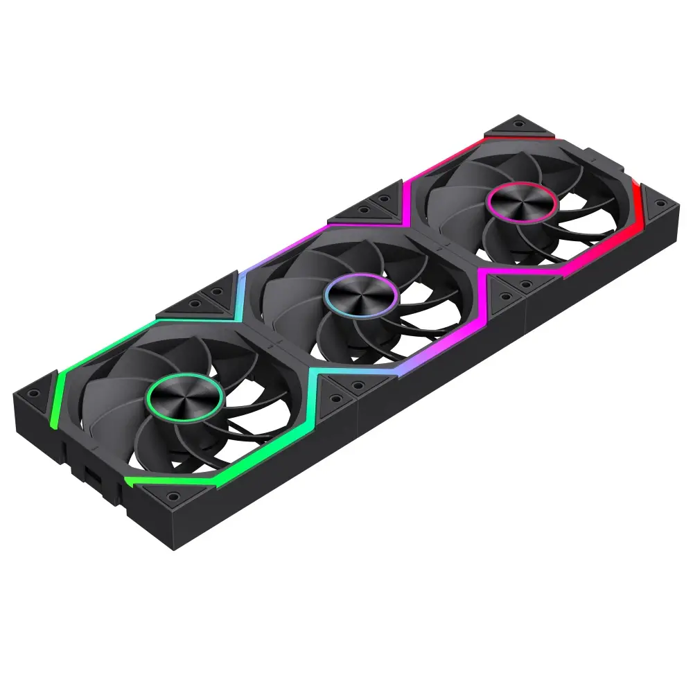 Gamemax Комплект вентилатори Fan Pack 3-in-1 3x120mm - FN12A-N2 WL-R - Reverse, Daisy-Chain, A-RGB - image 2