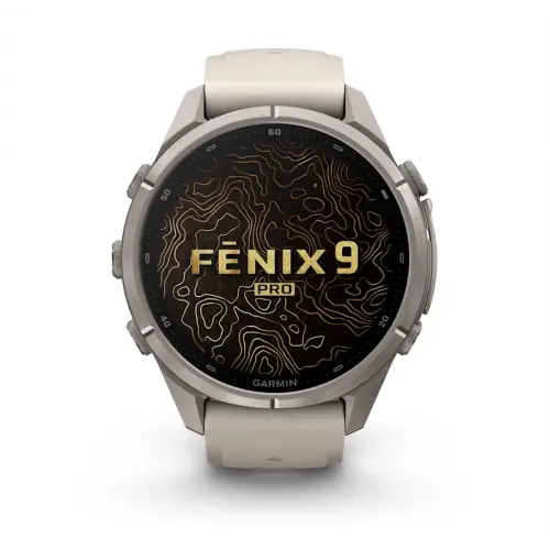 Garmin fēnix® 9 - 43 мм - Titanium с Fog Grey силиконова каишка 010-04761-01 - 2