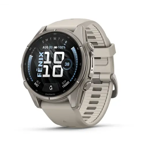 Garmin fēnix® 9 - 43 mm - Titanium cu curea din silicon Fog Grey 010-04761-01