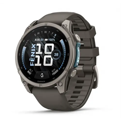 Garmin fēnix® 9 - 47 mm - Titanium με Pebble Grey σιλικονένιο λουράκι 010-04762-01 - 1