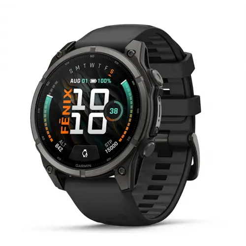 Garmin fēnix® 9 - 47 mm - Carbon Grey DLC Titanium cu curea din silicon Black 010-04762-11